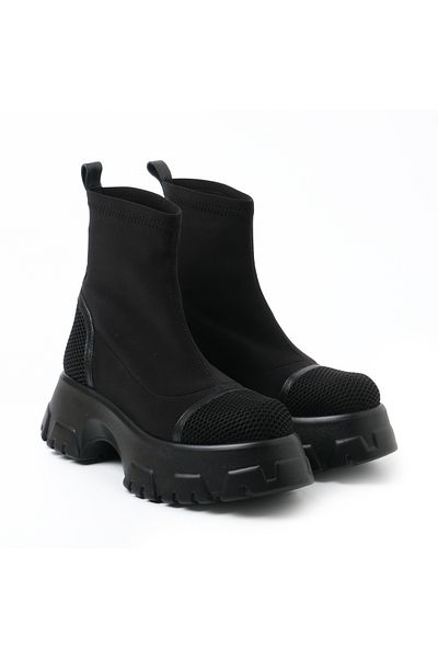 John May Women's Boots Gtn-5840 John May Black Stretch