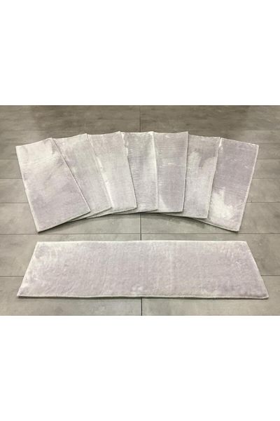 Bonny Home Comfort Gri (5 bucăți) Covoraș pentru trepte Covor moale de pluș anti-alunecare pentru scară