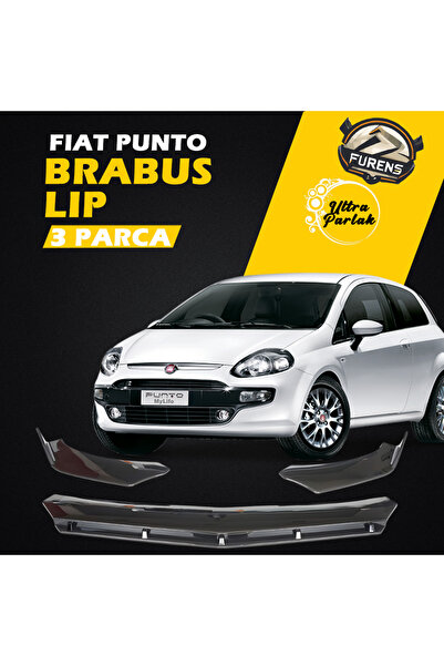 Furens Fiat Punto Evo 2009-2018 Uyumlu Brabus Ön Lip 3 Parça Kanatlı Lip