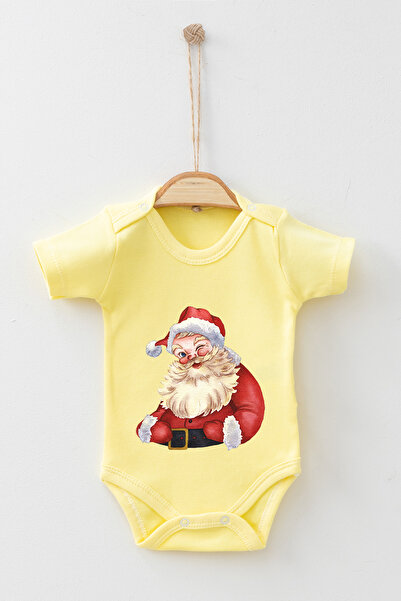 ADABEBEK 100% Cotton Organic Watercolor Santa Claus Short Sleeve Bodysuit Bab...