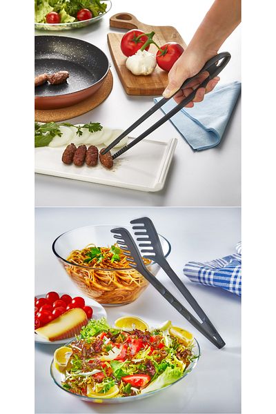ÖzSa Home 14 Piece Fireproof Non-Stick Teflon Serving Set Ladle Walnut Cracker Food Shovel Plastic Serving Set