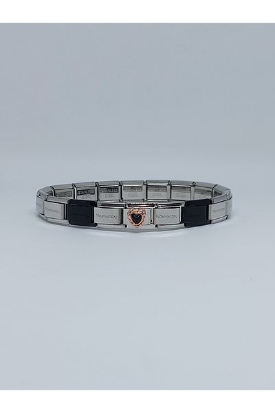 RoseCo00 Steel Unisex Italian Charm Bracelet