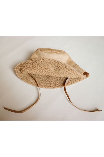 ilays beauty Imported Lamb Suede Lace-Up Winter Bucket Hat