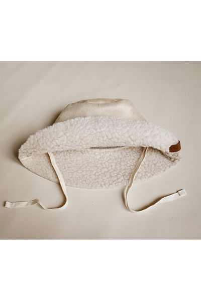 ilays beauty Imported Lamb Suede Lace-Up Winter Bucket Hat
