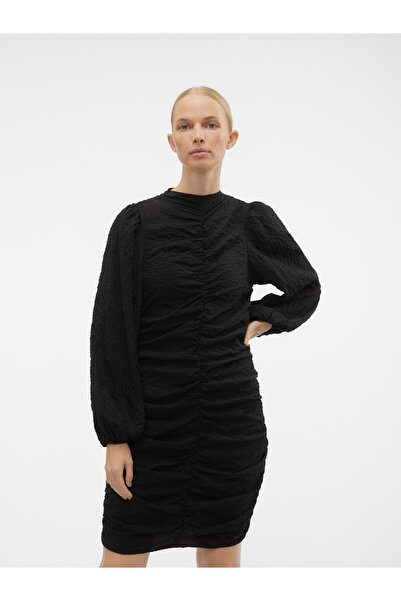 Vero Moda Kleid VMVERA L/S ROUCHING KISA ELBİSE WVN EXP