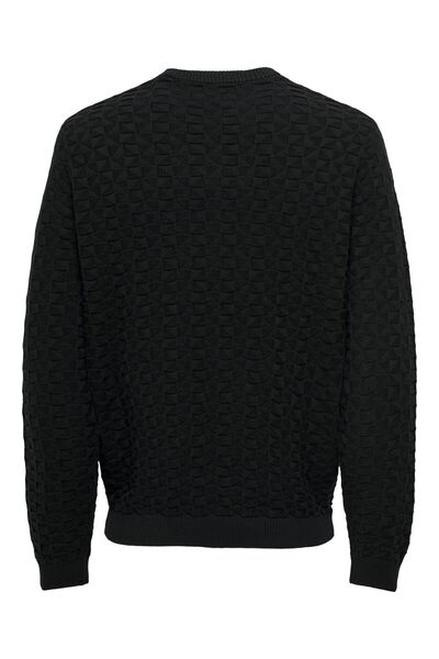 Only & Sons Onskalle Black Braid – Reg 12 Struc Crew, Noos 22026559
