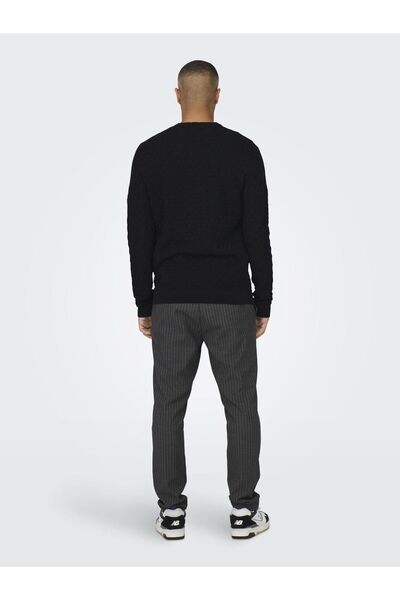 Only & Sons Onskalle Black Braid – Reg 12 Struc Crew, Noos 22026559