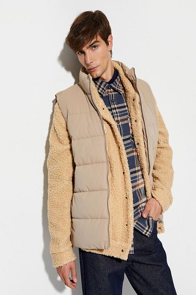 Koton Men's Camel Feather Vest