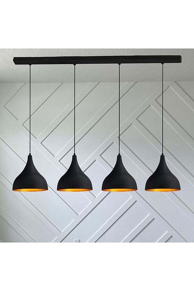 Bamyum Pendelleuchte 4 Flammen Metall Set aus 2-3-4 Pendellampen Hängelampe Pendelleuchte