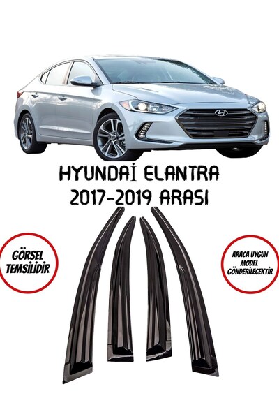 BALP Hyundai Elentra 2017-2019 Arası Cam Rüzgarlığı 4'lü Takım