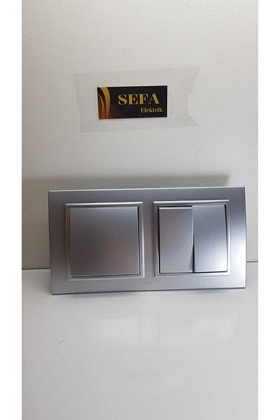 ELBİ رمادي معدني مفتاح عاكس بإطار مزدوج بدلة ZENA SILVERLINE SERIES