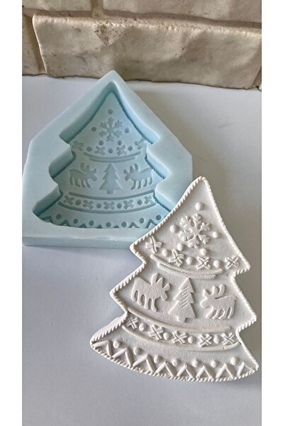 Atölye Eda Dem Süslü Çam Ağacı Silikon Kalıp