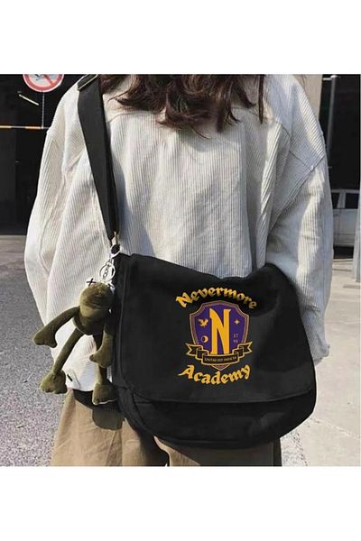 Touz Moda Wednesday Addams Nevermore Academy Messenger Bag