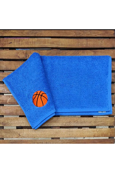 Basketbol & Spor Çocuk Antrenman Havlusu, Baskettopu Nakış Işlemeli Unisex 50x90 Baş Havlu Ebatı