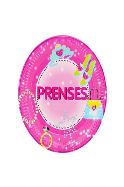 Kazanabil PACK OF 10 CARDBOARD PLATES WITH PRINCESS WRITTEN FOR GIRLS