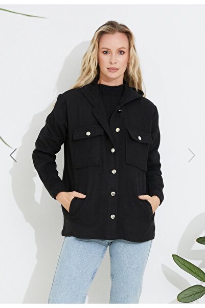 Generic Brand Hooded Black Stamped Jacket