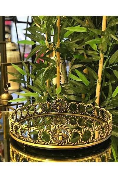 Santara Antique Colorful Premium Quality Round Chain Tray with Avangarde Brooch