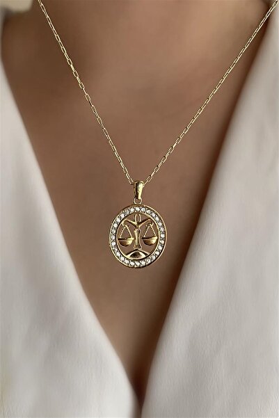 Ziu 925 Ayar 2,8 Gram Terazi Burcu Gold Kolye