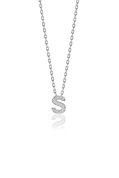 Ziu 925 Ayar Zirkon Taşlı Silver Minimal S Hafli Kolye Uzunluk 42 Cm