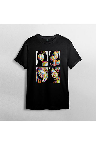 Pixxa Blackpink 100% Cotton Crew Neck T-Shirt Model - 5