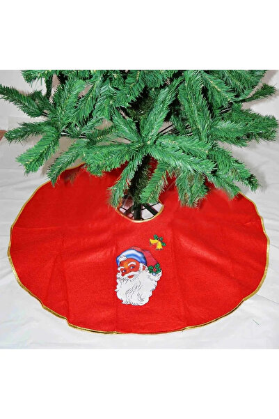 Fillikutum Yılbaşı Çam Ağacı Altı Örtüsü Noel Babalı Örtü Kırmızı
