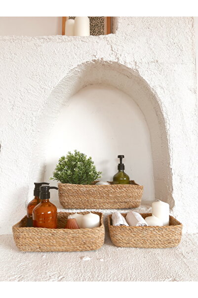 KaiHome Wicker 3-Piece Rectangular Organizer / Basket / Organizer / Bathroom ...