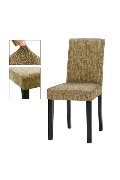 Eldost Ticaret Калъф за стол Eldost Jacquard с шарка на ленти, високоеластичен калъф за стол (1 брой)