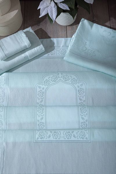 sarra 4-Piece Stitched Etamine Bundle Set - Water Green