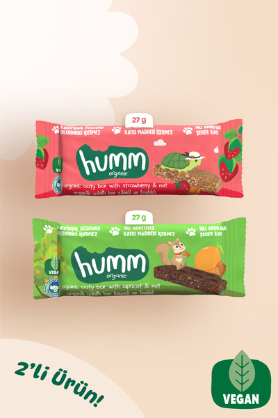 Humm Organic Organik Vegan Yulaf Bar Atıştırmalık Paketi - 2 adet (2 çeşit)