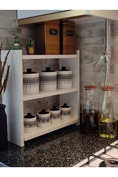 kuwo رف متعدد الأغراض لسطح المطبخ، منظم، رف الحمام، الخشب، التوابل، اللوازم ا...