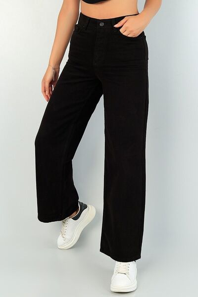 MAKRAS EXCLUSIVE High Waist Black Palazzo Jeans Lycra Stretchy Jeans (Buy 1 s...