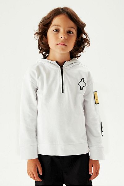 Nebbati Бял суичър за момче 23FW1NB3436