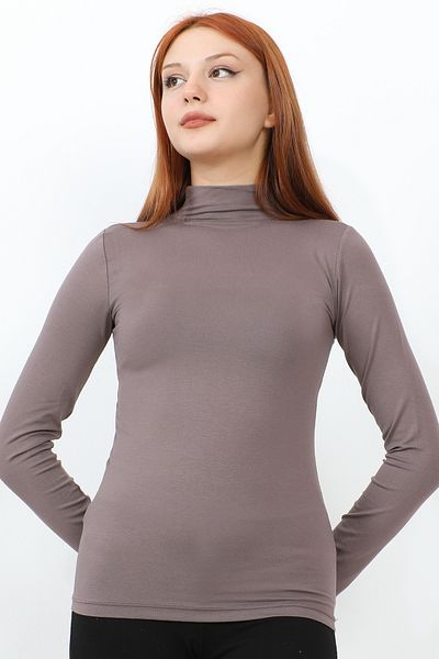 InStyle Μακρυμάνικο ζιβάγκο Basic Body - Καφέ