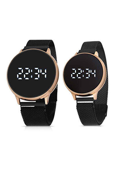 Polo Air Kadın Erkek Çift Saati Siyah-Bakır Renk