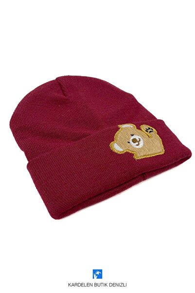 Kardelen Butik Denizli Cute Animal Embroidered Children's Beanie