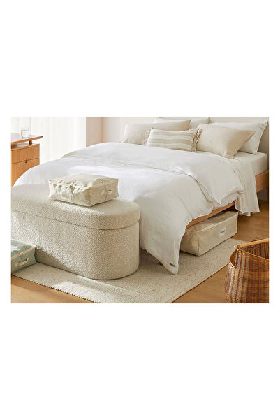 hoom concept LİNA TEDDY SANDIKLI BENCH, BEYAZ