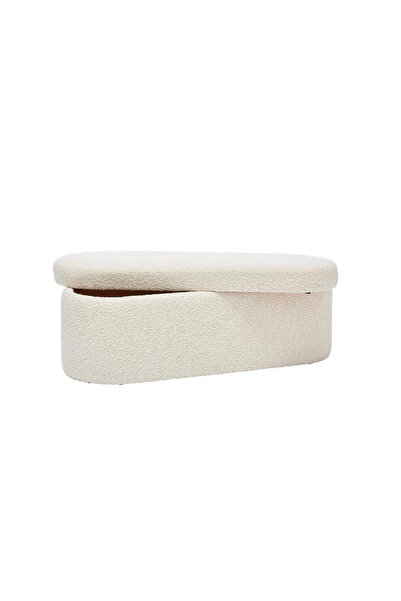 hoom concept LİNA TEDDY SANDIKLI BENCH, BEYAZ