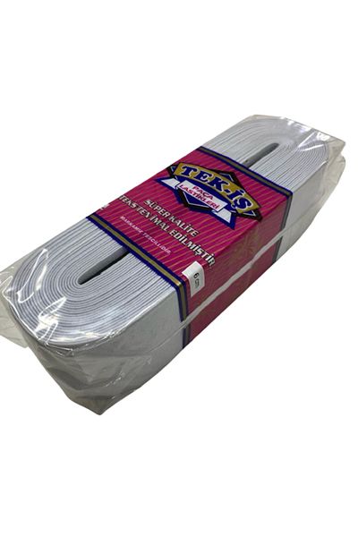 Tek-İş Rubber Single-Work Hard Soft Laundry Johns Skirt Waist Leg Baby Rubber Flat Soft 6 cm WHITE
