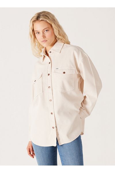 WRANGLER Oversize Shirt Collar Ecru Women's Shirt W232160104Ecru
