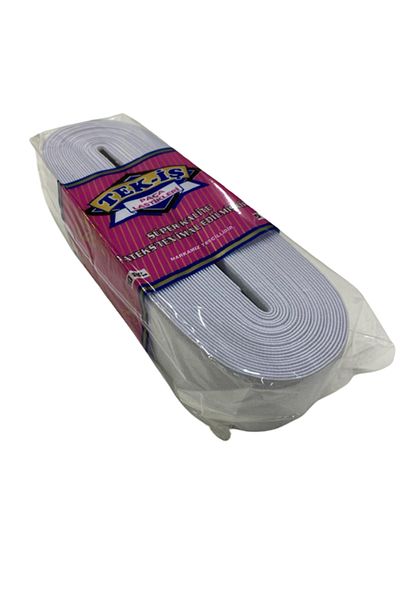 Tek-İş Rubber Single-Work Hard Soft Laundry Johns Skirt Waist Leg Baby Rubber Flat Soft 5 cm WHITE