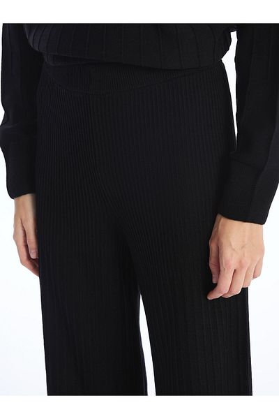 LC Waikiki Women's Knitwear Trousers with Wide Leg and Elastic Waist