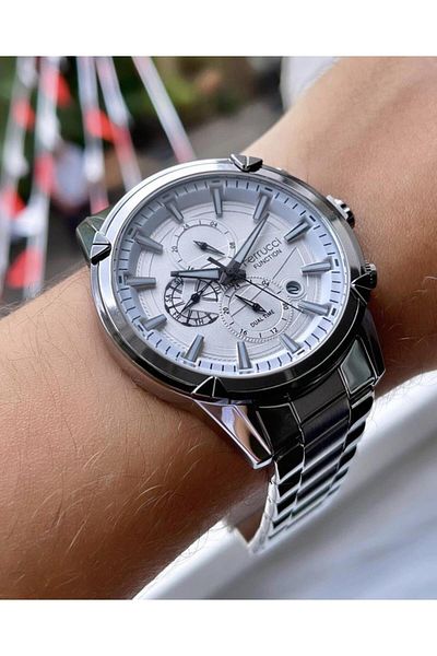 Ferrucci Men's Multifunctional Metal Band Wristwatch