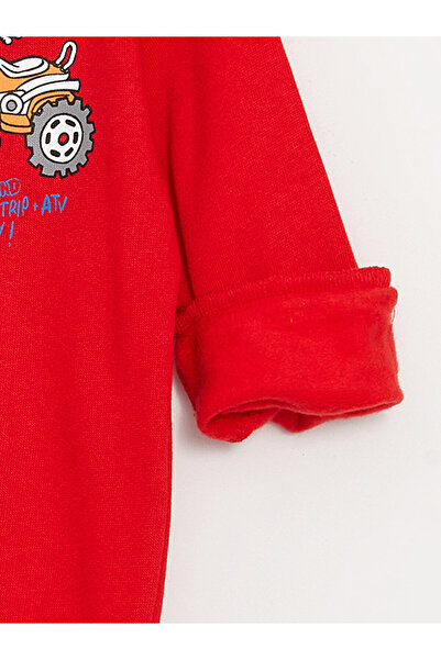 LC Waikiki Crew Neck Long Sleeve Nostalgic Monkey Printed Baby Boy Sweatshirt