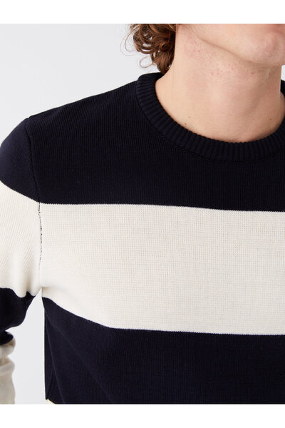 LC Waikiki Чоловічий в'язаний светр з довгими рукавами з кольоровим блокуванням