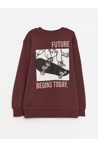 LC Waikiki Boy - Crew Neck and Printed Long Sleeve T-Shirt