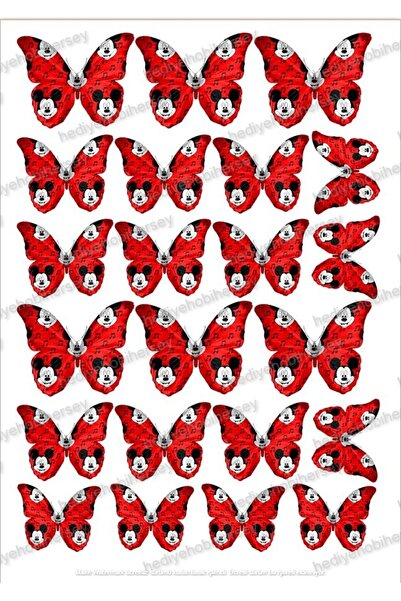 hediyehobihersey Miki Mouse Edible Butterflies Print on Sugar Paper, Edible P...