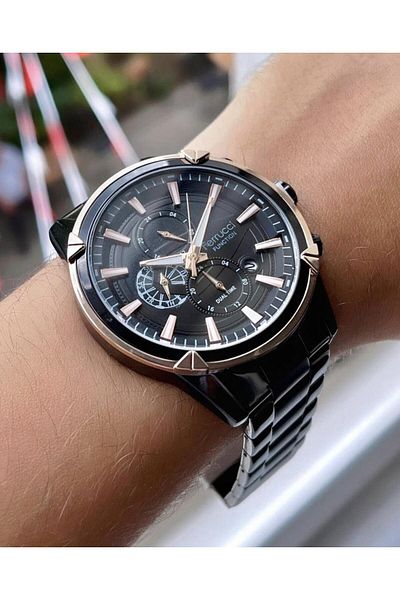 Ferrucci Men's Multifunctional Metal Band Wristwatch