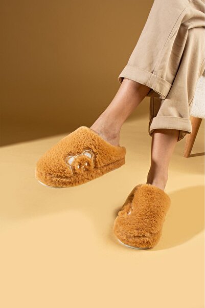 topukludünyası Жіночі домашні капці з плюшевим ведмедиком із закритим тулубом