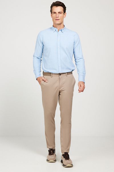 AC&Co / Altınyıldız Classics Pánské pružné kalhoty Mink Slim Fit Slim Fit