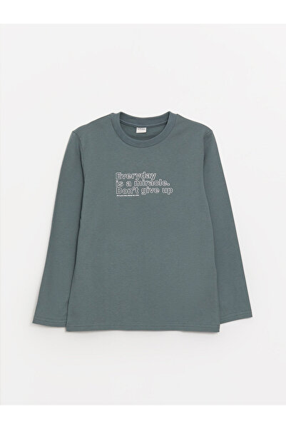 LC Waikiki Момче - Тениска с кръгла яка и щампа с дълъг ръкав